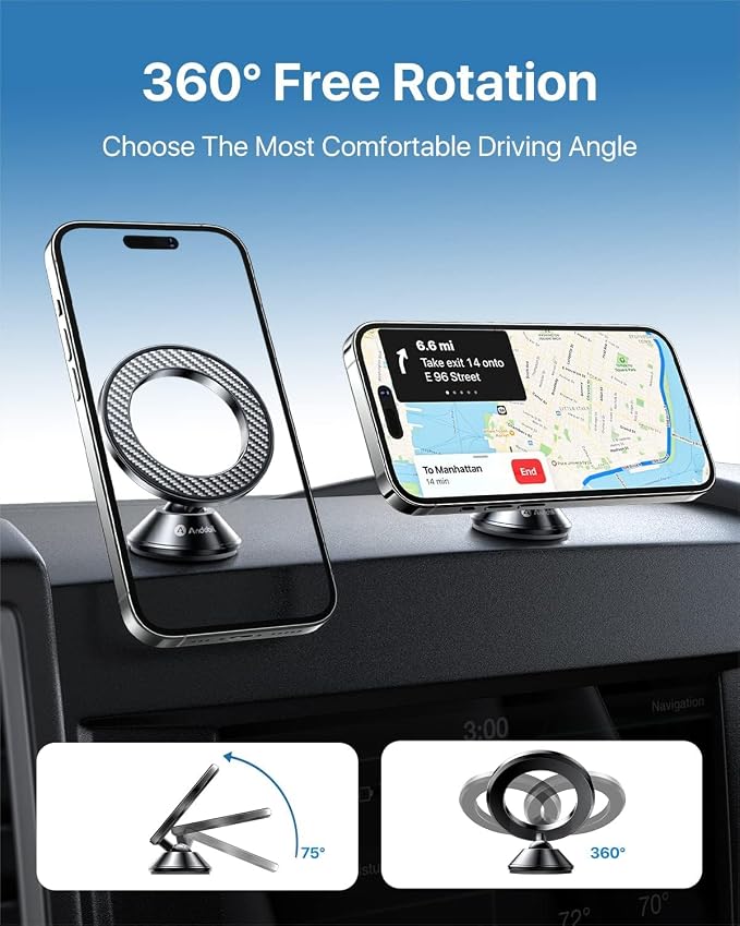 andobil for Magsafe Car Mount Dashboard Cell Phone Holder Magnetic Phone Holder - Image 5