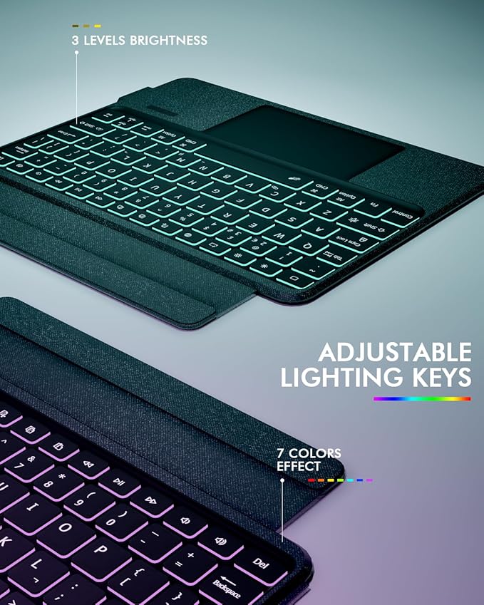 Doohoeek Keyboard Folio for Samsung Galaxy S10 Fe 10.9" 2025 / S9 FE / S9 - Image 4