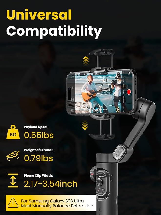 Smartphone Gimbal Stabilizer for iPhone 15 Pro Max Android Phone - Image 6