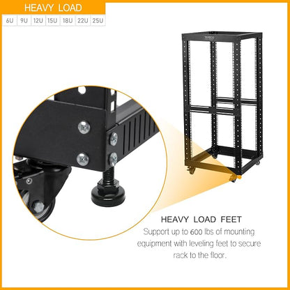 RIVECO 18U Open Frame Server Rack - Image 5