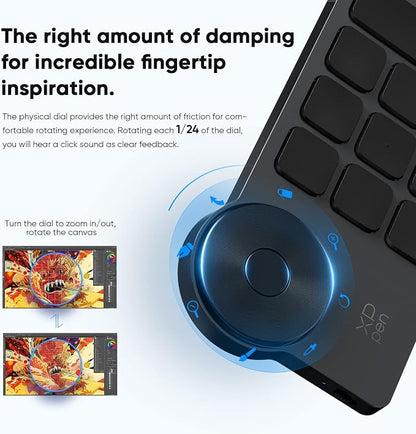 XPPen Mini Keydial ACK05 Wireless Shortcut Keyboard Bluetooth Programmable - Image 4