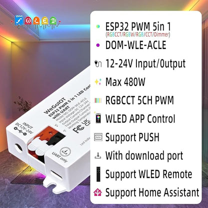 ESP32 LED PWM Smart Lighting Controller 5-in-1 Dimming - Image 6