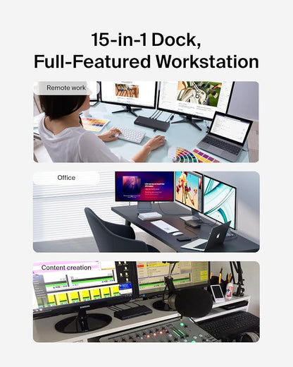 Belkin 15-in-1 Universal Triple Display DisplayLink Docking Station Hub w/ 3 - Image 4