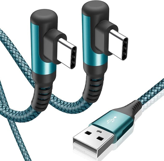 sweguard USB Type C Charger Cable Right Angle iPhone 15 Charger Nylon Braided by Sweguard