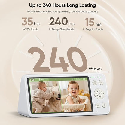 bonoch 2K 5.5" Baby Monitor No WiFi, 1600ft Long Range Video Baby Monitor - Image 3