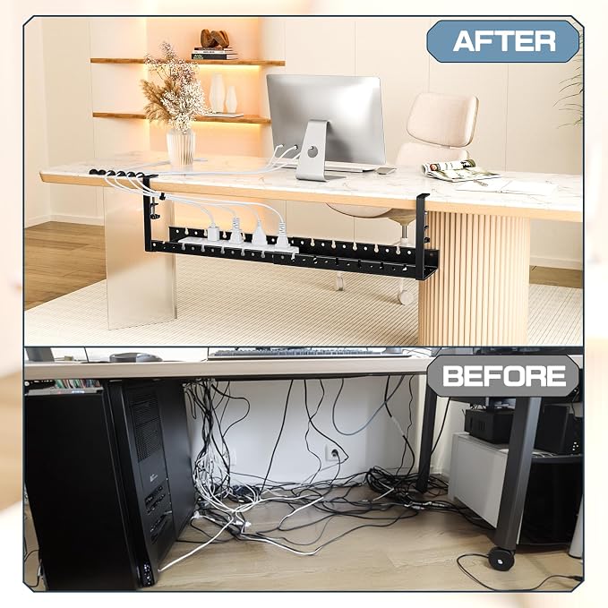Shikha Under Desk Cable Tray, 15.7"-30.7" Retractable Under Desk Cable - Image 2