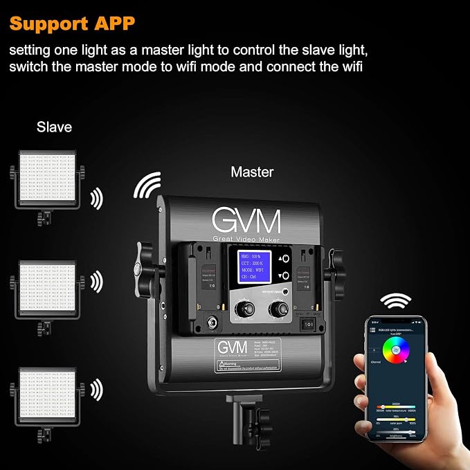 GVM RGB LED Video Light, 800D Studio Light - Image 6