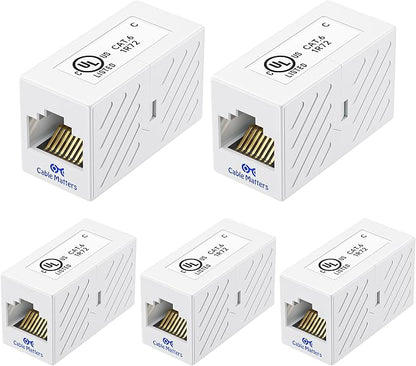Cable Matters 5-Pack 10Gbps Cat 6 Ethernet Coupler in White, Compatible by CableMatters