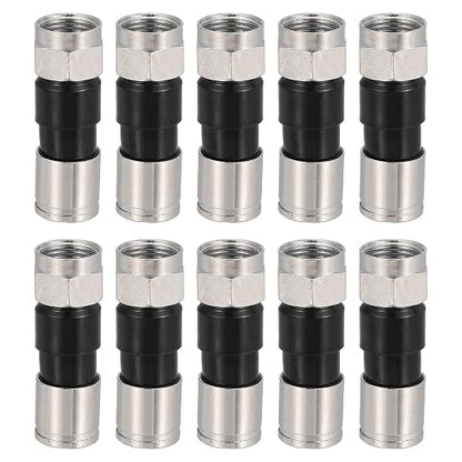 MECCANIXITY 10 Pcs F Type Coaxial Cable Compression Connectors, 75 Ohm Copper by MECCANIXITY