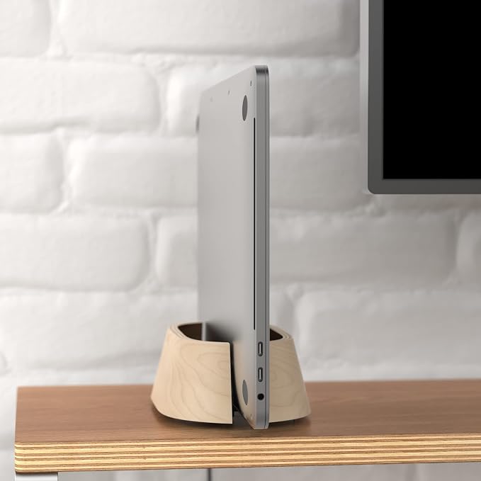 HumanCentric Vertical Laptop Stand in Maple Wood, Upright Adjustable Holder and - Image 9
