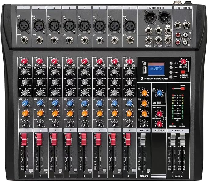 8 Channel Professional Digital Mixer Sound Board Console Bluetooth Live Studio by GSLWLKJ
