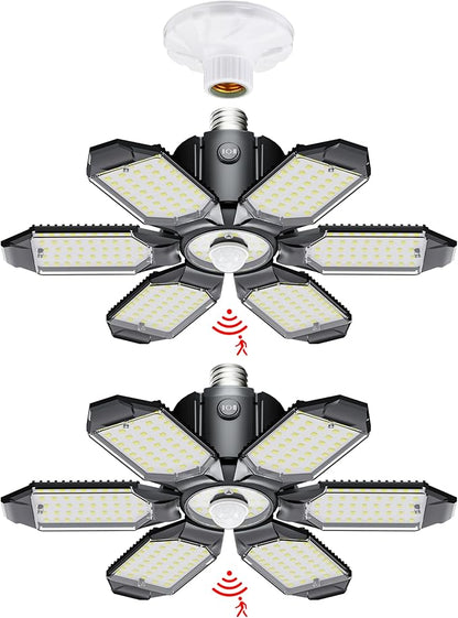 LED Garage Light Motion Sensor - 200W Deformable Garage Lights Ceiling LED by Craftersmark