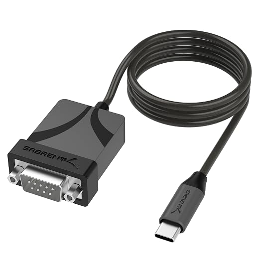 SABRENT USB-C to DB9 Serial RS-232 Adapter Cable 3FT, Prolific PL2303GS Chipset by SABRENT