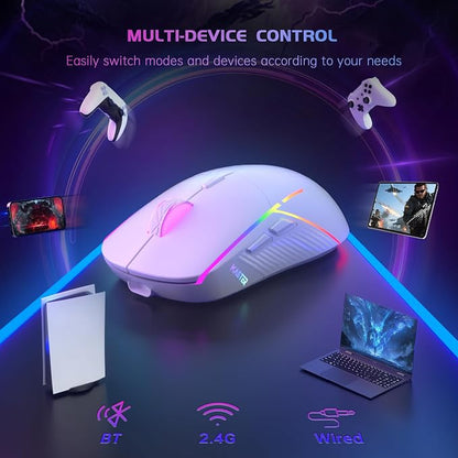 FFJ Wireless Gaming Mouse, 24000 DPI, Tri-Mode 2.4G/USB-C/Bluetooth 5.3 Gaming - Image 8