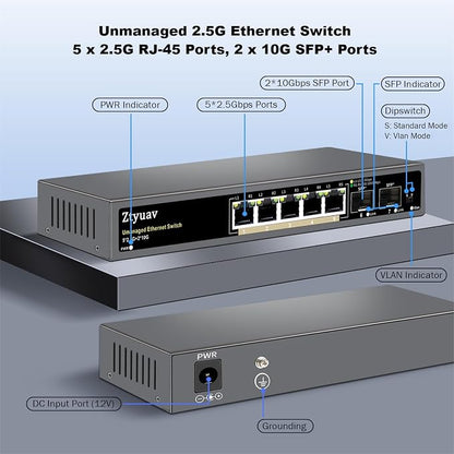 7 Port Unmanaged 2.5G Ethernet Switch - Image 2