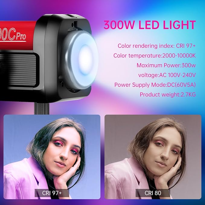 GVM 300W Photo Lighting RGB Video Light - Image 5