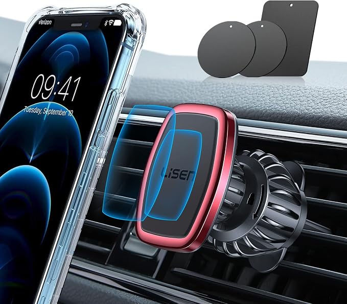 LISEN Magnetic Phone Holder for Car Upgraded Clip Ultra Car Phone Holder 6 by Lisen