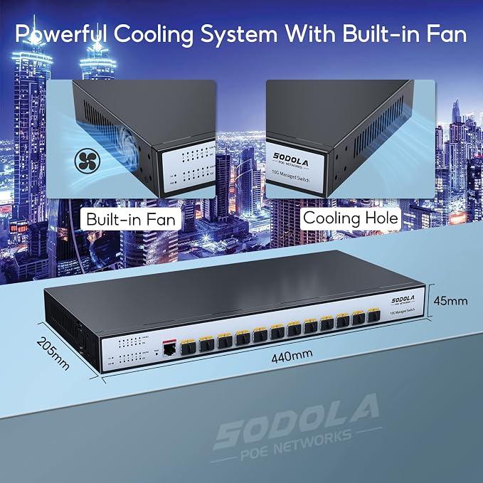 SODOLA 12 Port 10G SFP+ Smart Switch| L2/L3+ Smart Managed | DoS Attack - Image 8