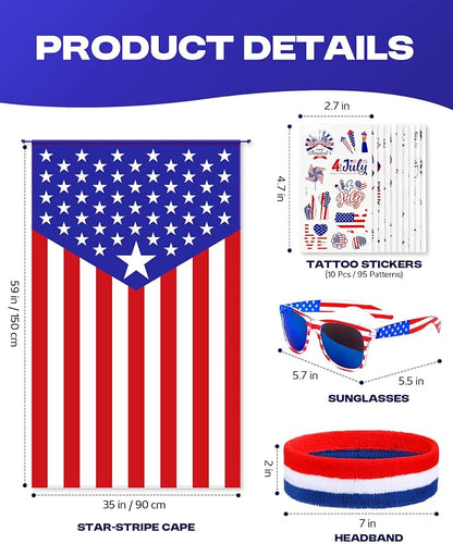250 Year Wearable American Flag Cape Costume Set 250th Anniversary Merchandise - Image 6