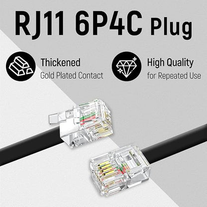 Uvital 25 Feet Phone Extension Cord, RJ11 Phone Cable - Image 3