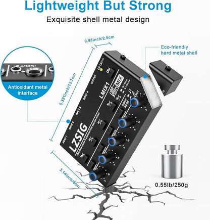 LZSIG Mini Audio Mixer, Stereo Line Mixer - Image 6