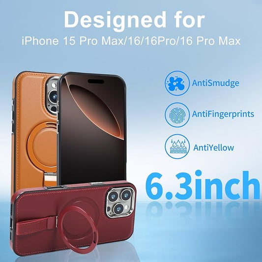 Leather Case, Suitable for iPhone 16 Pro Case, Invisible Magnetic Design - Image 2