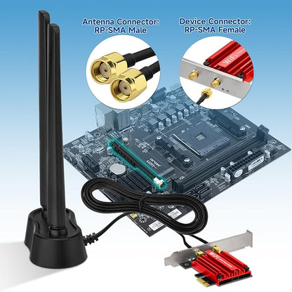 Eightwood 9dBi WiFi 6E Antenna Tri-Band 6GHz 5GHz 2.4GHz Magnetic Base WiFi - Image 5