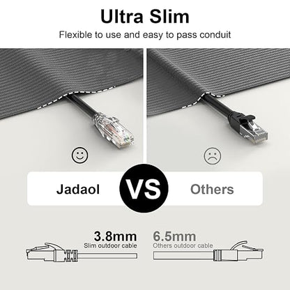 Jadaol Cat6a Ethernet Cable 10 ft 10 Pack, Slim 10G 550MHz 28AWG Patch Cable - Image 5