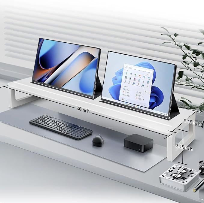 Dual Monitor Stand Riser – 36-Inch Computer Monitor Stand - Image 3