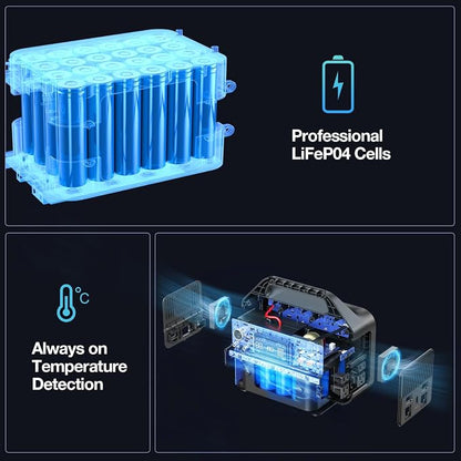 GRECELL Portable Power Station 600W, 460Wh LiFePO4 Battery, 1.5hrs Fast Charging - Image 6