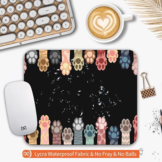 Square Mouse Pad Cute Cat Claw, Personalized Premium-Textured Custom Mouse Mat - Image 3