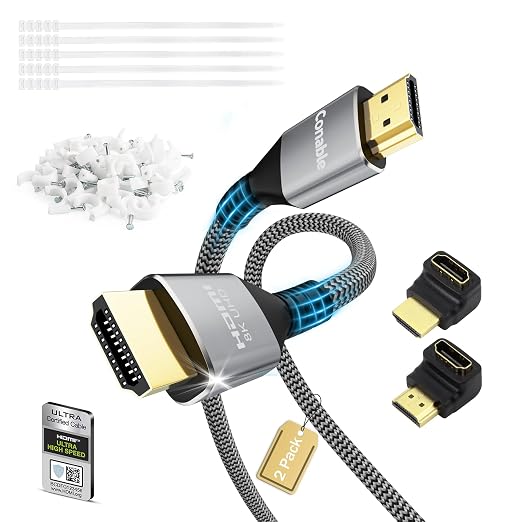 Certified HDMI® Cable, Real 8K Cable /5M, Ultra HD Braided Cord, Supports by Conable