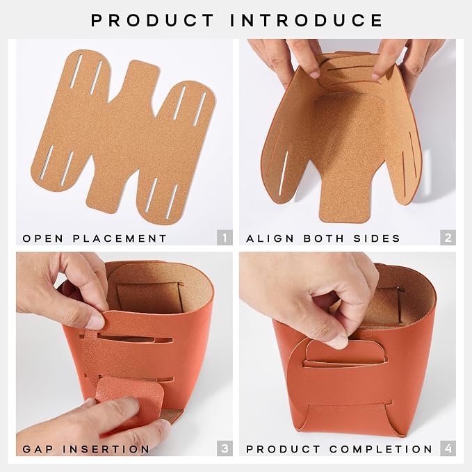 HOMIEAZICOZI 2-Pack Cork Leather Desk Accessories Storage - Image 6