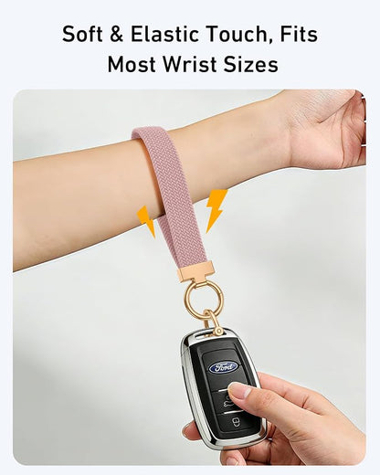 Stretchy Braided Wristlet D-Ring Detachable - Image 3