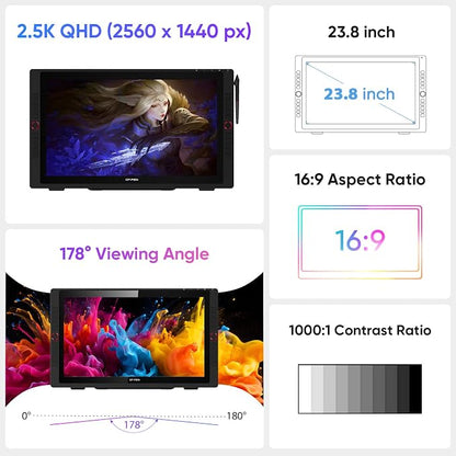 XPPen Artist 24 Pro 2.5K QHD Drawing Tablet - Image 2