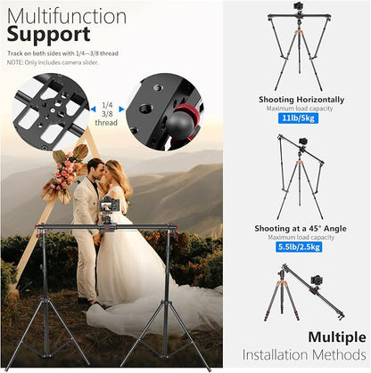 NEEWER 31.5"/80cm Motorized Camera Slider, App Wireless Control Carbon Fiber - Image 6