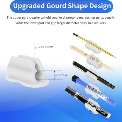 12PCS Pen Holder for Desk, Upgraded Adhesive Pen Pencil Holder for Desk Wall - Image 3