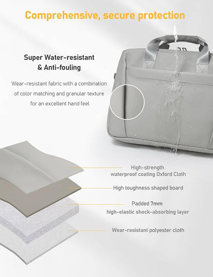 13-14 Inch Laptop Shoulder Bag Business Briefcase Water Resistant Computer - Image 3