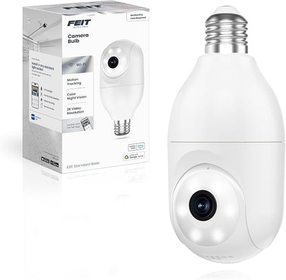 Feit Electric Smart Security Camera Bulb, 2K QHD Resolution, 2-Way Audio by FeitElectricCompany