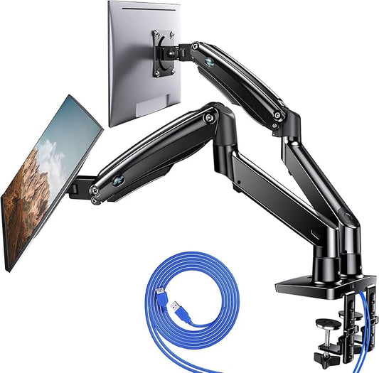 HUANUO Dual Monitor Stand for 13 to 40 inch, Premium Dual Monitor Mount by HUANUO