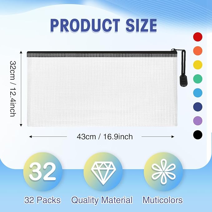 Jetec 32 Pcs Mesh Zipper Bags Toy Storage Bikini Organizer Bag Bolsas Para - Image 2