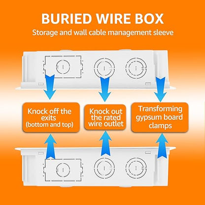 in Wall TV Media Box 9 Inch, Recessed TV Outlet Network Enclosure, Recessed - Image 4