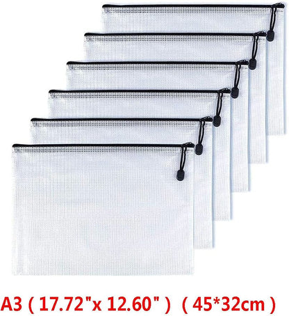 Oaimyy-A3, Mesh Zipper Pouch Document Folders Bag & Plastic Zip File Folders - Image 2