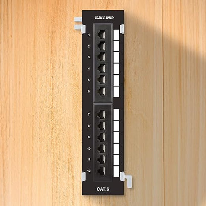 iwillink 12-Port Mini Vertical Cat6 Patch Panel, 10Gbps Network Panel - Image 5