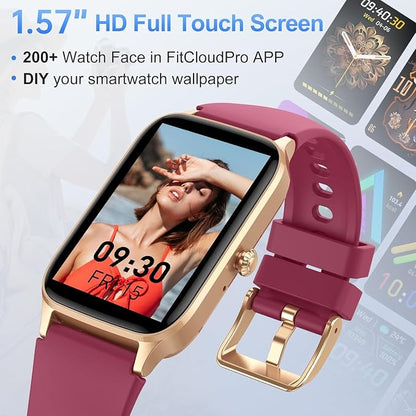Jugeman Smart Watch for Men Women, 1.57" Smartwatch, Fitness Tracker Red - Image 5