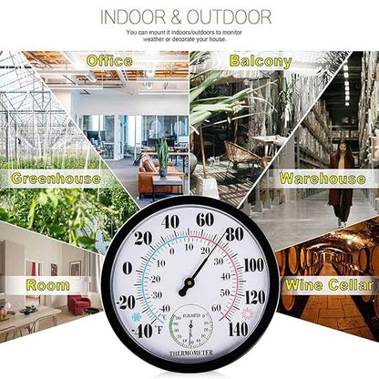 Outdoor Thermometer Hygrometer, 10 Inch Outdoor Thermometer Large Numbers - Image 7