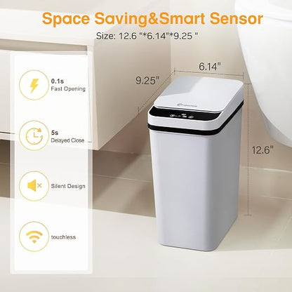 Automatic Bathroom Trash Can Touchless 2.6 Gallon Small Trash Cans - Image 2