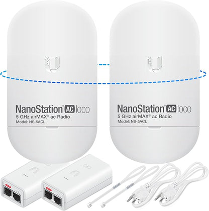 Wireless Bridge Ubiquiti LOCO5AC PRE-CONFIGURED, Bundle of 2 Ubiquiti by GOODSTORY
