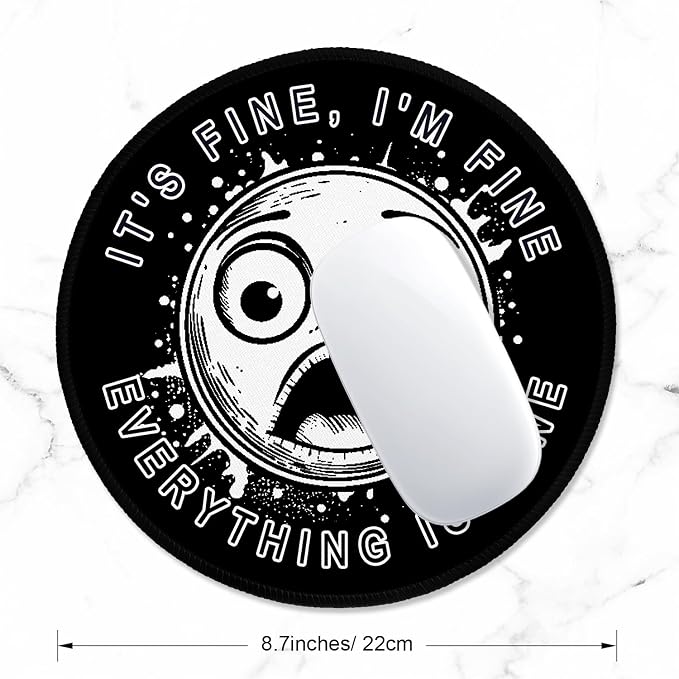 ITNRSIIET Round Mouse Pad with Stitched Edge Premium-Textured Waterproof - Image 2