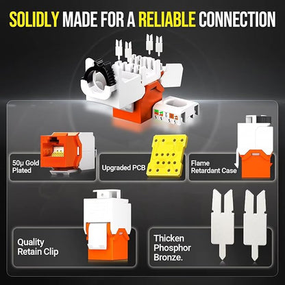 AMPCOM CAT6 RJ45 Keystone Jack - Image 4